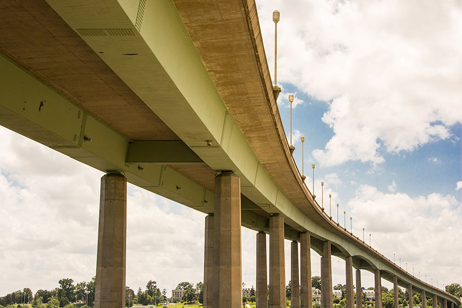 Across one of the bay bridges.