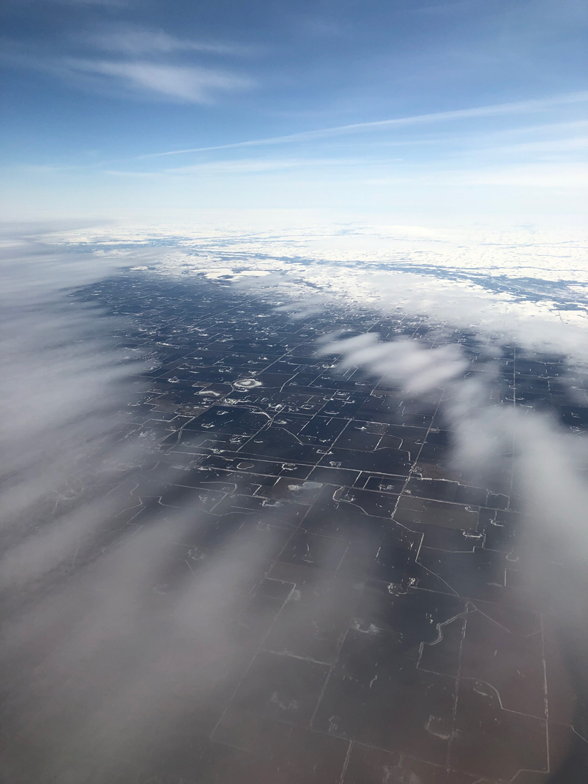 From plane