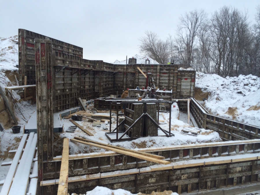 Wall forms are now up