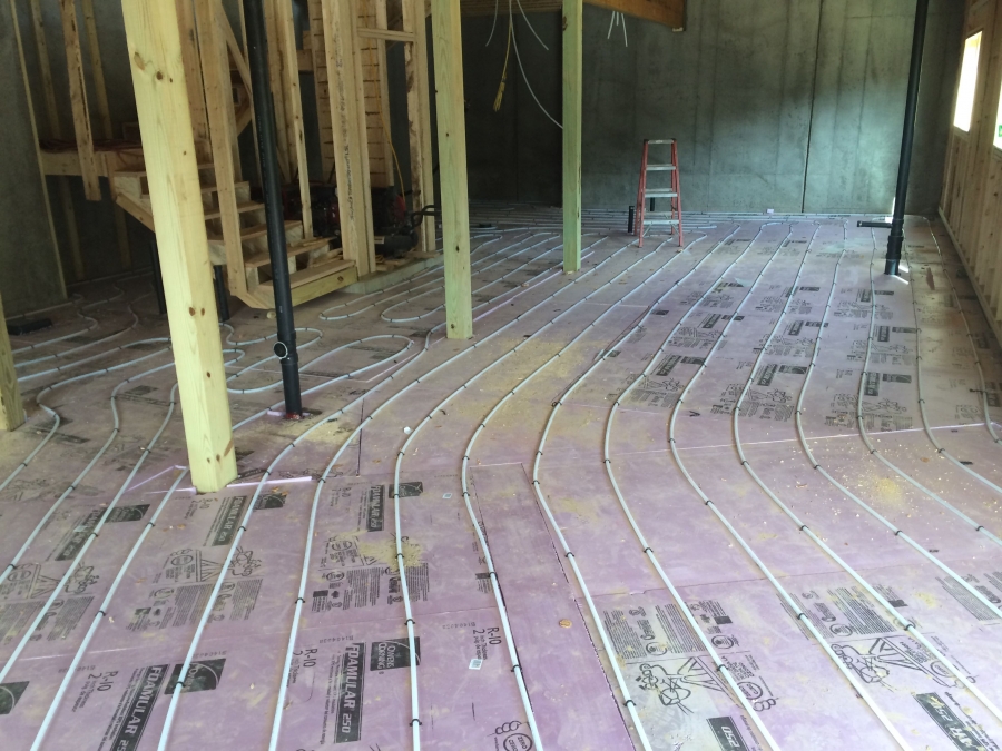 Radiant heat floor in basement