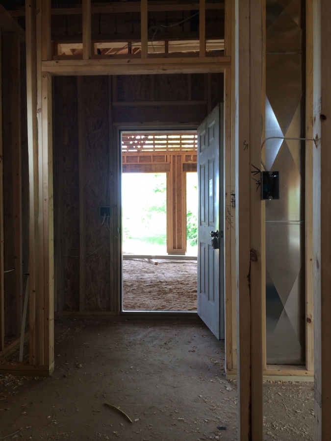 View into mud room and garage