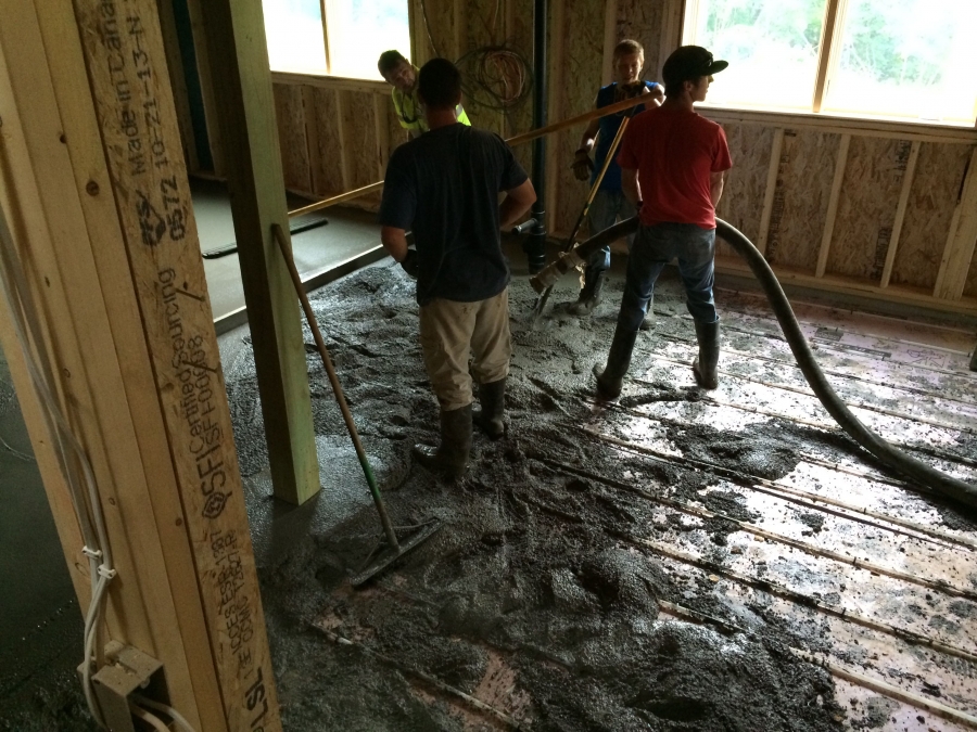 Basement floor getting poured